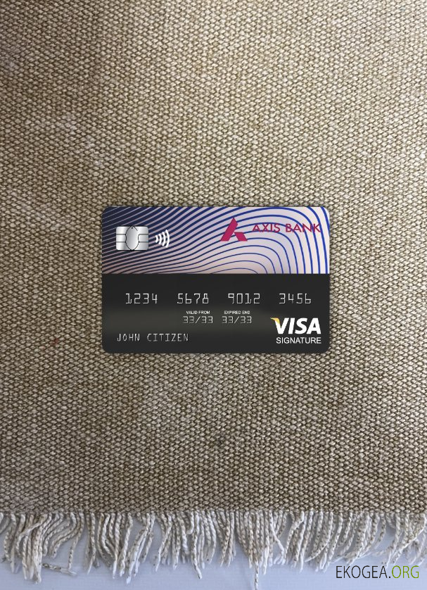 Carte de signature de visa bancaire Axis Inde, photolook , avant